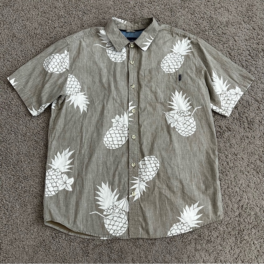 Jack O'Neill Shirt Mens Size M Pineapple Button Up Short Sleeve